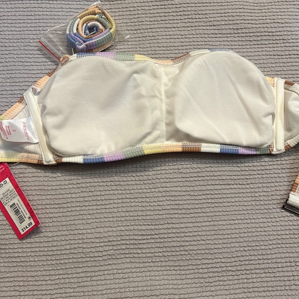 Multi Color Ribbed Striped Bikini Top - Picture 3 of 3